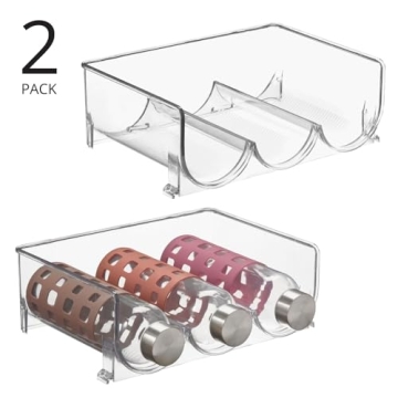 mDesign Stackable 3-Bottle Wine Rack Fridge Organizer
