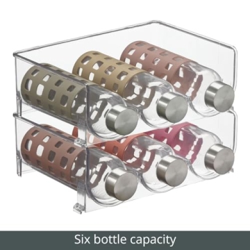 mDesign Stackable 3-Bottle Wine Rack Fridge Organizer