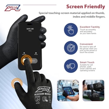 Bulk Pack of 12 Lightweight PU Coated Work Gloves