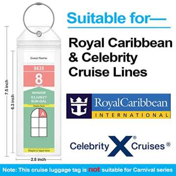Cruise Luggage Tags for Royal Caribbean Ships and Celebrity, 6Pack Clear Tags Cruise Travel Essentia...