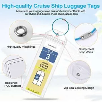 Cruise Luggage Tags for Royal Caribbean Ships and Celebrity, 6Pack Clear Tags Cruise Travel Essentials for 2024-2025