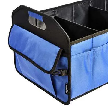 Amazon Basics Collapsible Portable Multi-Compartment Heavy Duty Cargo Trunk Organizer - Blue