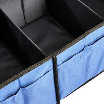 Amazon Basics Collapsible Portable Multi-Compartment Heavy Duty Cargo Trunk Organizer - Blue