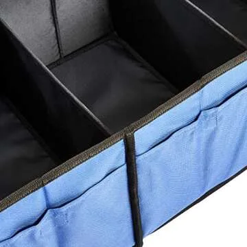 Amazon Basics Collapsible Portable Multi-Compartment Heavy Duty Cargo Trunk Organizer - Blue