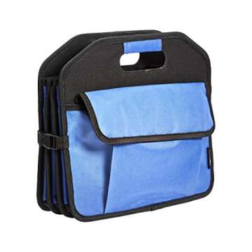 Amazon Basics Collapsible Portable Multi-Compartment Heavy Duty Cargo Trunk Organizer - Blue