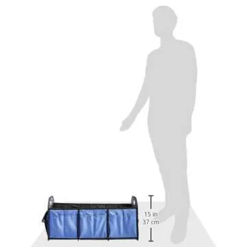 Amazon Basics Collapsible Portable Multi-Compartment Heavy Duty Cargo Trunk Organizer - Blue