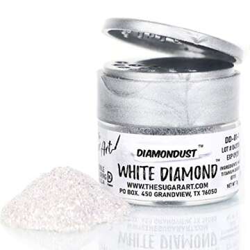 White Diamond Edible Glitter for Drinks, Cocktails, Cake Decorating, Strawberries, Chocolates & More...