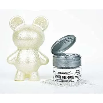 White Diamond Edible Glitter for Drinks, Cocktails, Cake Decorating, Strawberries, Chocolates & More | No Taste | 4g | 100% Food-Safe | Kosher, Vegan, Gluten & Nut Free | DiamonDust by The Sugar Art
