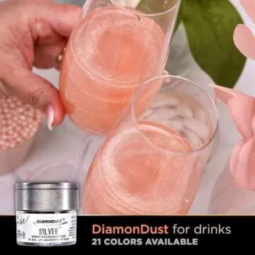 White Diamond Edible Glitter for Drinks, Cocktails, Cake Decorating, Strawberries, Chocolates & More | No Taste | 4g | 100% Food-Safe | Kosher, Vegan, Gluten & Nut Free | DiamonDust by The Sugar Art