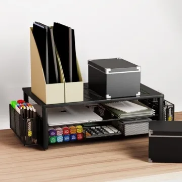 Gianotter Desk Monitor Stand with Drawer & Holders