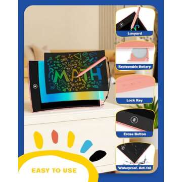 BravoKids LCD Writing Tablet for Kids - Portable Doodle Board