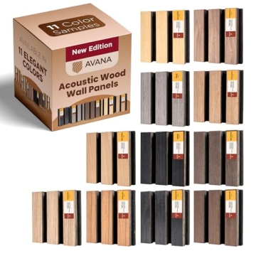 Avana Acoustic Wall Panels Color Samples Pack - Premium Wood Panels for Wall Decor - Interior Sound ...