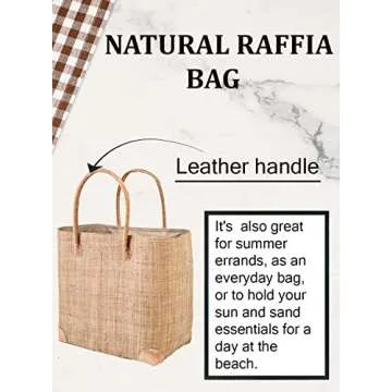 Handmade Raffia Tote Bag for Summer Travel and Fashion