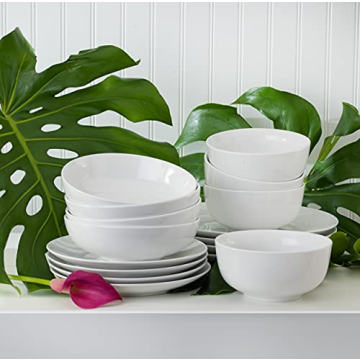 Euro Ceramica Essential White Dinnerware 16-Piece Set