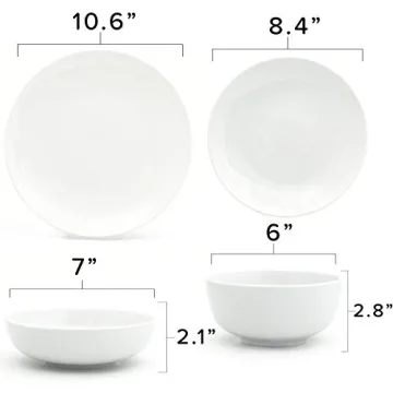 Euro Ceramica Essential White Dinnerware 16-Piece Set