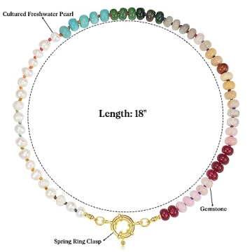 KissYan Gemstone Necklace - Colorful Boho Jewelry for Women