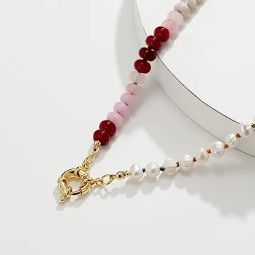 KissYan Gemstone Necklace - Colorful Boho Jewelry for Women