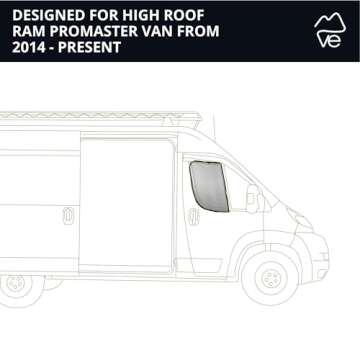 VanEssential Front Door Bug Screens (Pair) Designed for Ram Promaster Van