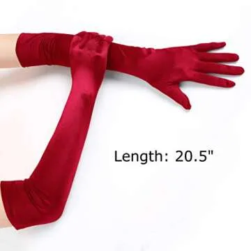 EORUBE Long Satin Opera Gloves for Vintage Style