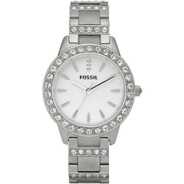 Fossil Women's Jesse Watch: Crystal-Accented Elegance in Stainless Steel