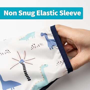 3 Pcs Long Sleeved Bib Set | Baby Waterproof Bibs with Pocket Bundle| Toddler Bib with Sleeves and Crumb Catcher |Stain and Odor Resistance Play Smock Apron - Pack of 3 | 6-24 Months