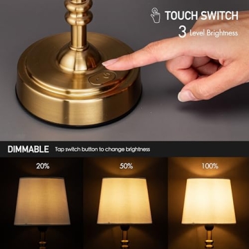 O’Bright Seraph Mini Cordless LED Table Lamp with Dimmer