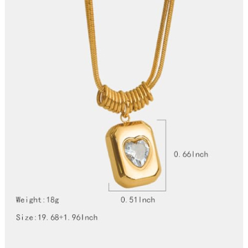Elegant Niaspi Rectangle Pendant Necklace for Women