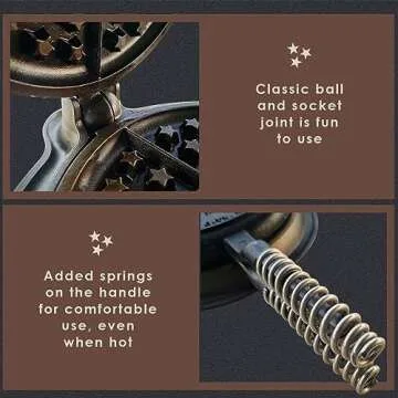 APPALACHIAN CAST IRON Great American Waffle Iron Pre-Seasoned, PFOA/PTFE Free, Made In USA | Vintage Inspired, 7 inch Stovetop Waffle Iron With Patriotic Design | Perfect holiday gift