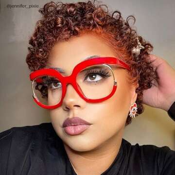 VOOGLAM Oversized Square Glasses Frame with Clear Lens for Women Fredia OX739865-08