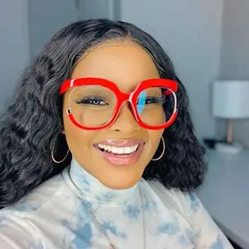 VOOGLAM Oversized Square Glasses Frame with Clear Lens for Women Fredia OX739865-08