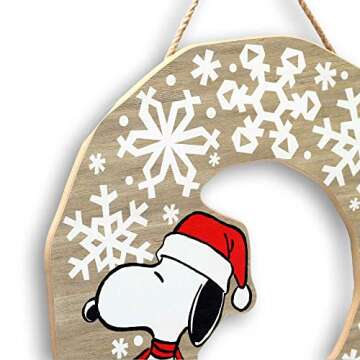 Peanuts Snoopy Snowflake Wreath - Christmas Wall Decor