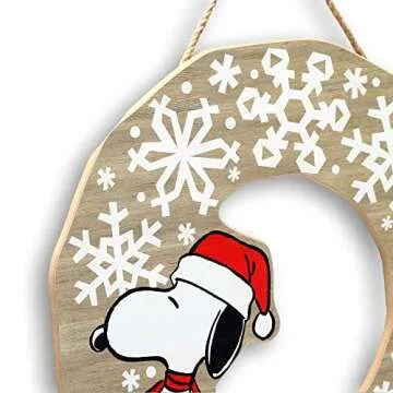 Peanuts Snoopy Snowflake Wreath - Christmas Wall Decor