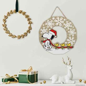 Peanuts Snoopy Snowflake Wreath - Christmas Wall Decor