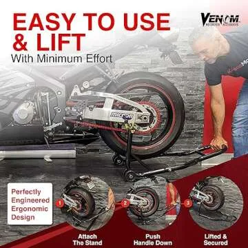 Venom Motorcycle Stand Lift - Front & Rear Combo for All Bikes