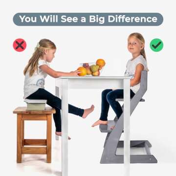 FORNEL Wooden High Chair for Babies and Toddlers - Adjustable Height Easy to Clean Toddler Highchair...