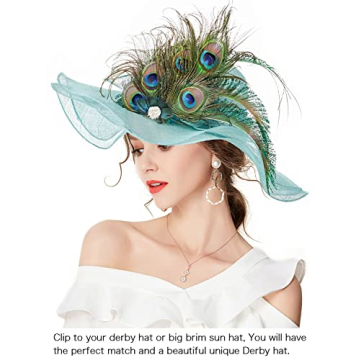 1920s Peacock Feather Hair Clip Elegant Women's Fascinator