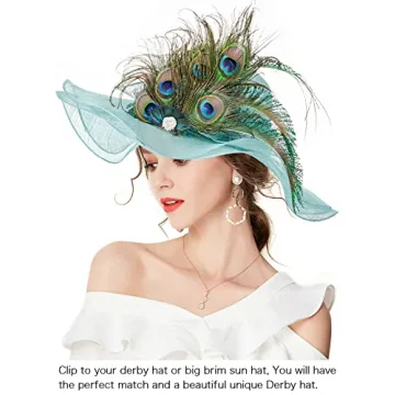 1920s Peacock Feather Hair Clip Elegant Women's Fascinator