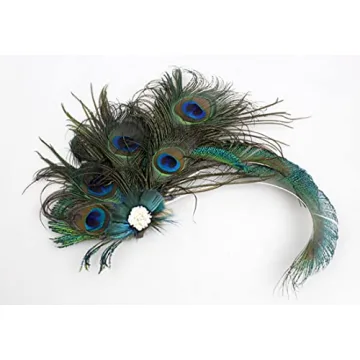 1920s Peacock Feather Hair Clip Elegant Women's Fascinator
