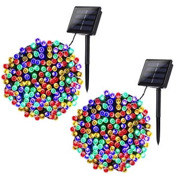 Joomer Solar Christmas Lights, 2 Pack Total 144 FT 400 LED 8 Modes Waterproof Solar Christmas Lights...