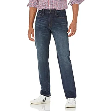 Amazon Essentials Men's Athletic-Fit Stretch Jean, Dark Wash, 33W x 32L