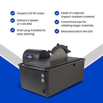 10" Lapidary Slab Saw for Cutting Rocks & Glass