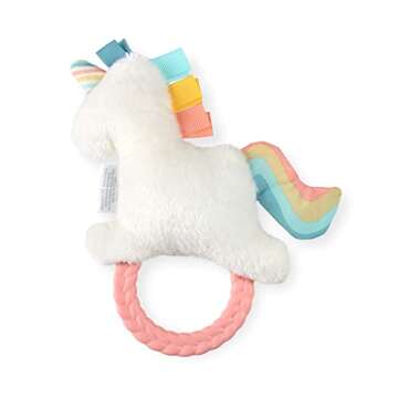 Itzy Ritzy - Ritzy Rattle Pal with Teether - Baby Teething Toy Features A Minky Plush Character, Gen...