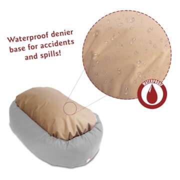 Majestic Pet 40 Inch Micro Velvet Calming Dog Bed Washable – Cozy Soft Round Dog Bed with Spine for Head Support - Fluffy Donut Dog Bed 40x29x9 (inch) – Round Pet Bed Large – Marine