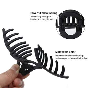 5PCS Large Claw Hair Clips for Thick Hair Big Banana Hair Clips for Women Nonslip Strong Hold Hair C...