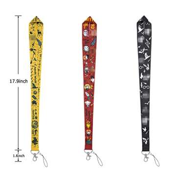 VERSRH 3PCS Magical Wizard Lanyards, Sport Neck Lanyard Strap for Key Chains, Detachable Lanyard for Phone, Keychain Lanyard with Release Buckle