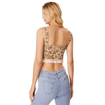 Floerns Vintage Floral Lace Up Camisole for Fashion Lovers