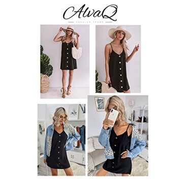 AlvaQ Women Sleeveless A-Line Swing Summer Dress