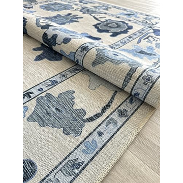 Beautiful Navy Blue Oushak Rug for Modern Homes