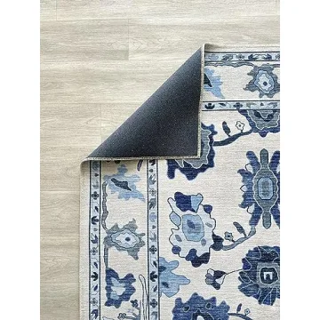 Beautiful Navy Blue Oushak Rug for Modern Homes