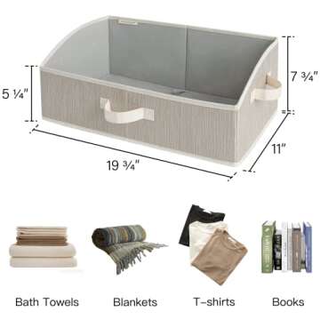 StorageWorks Closet Storage Bins, Trapezoid Storage Box, Fabric Bins and Baskets, Mixing of Gray, Brown & Beige, Jumbo, 3-Pack